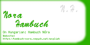 nora hambuch business card