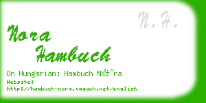 nora hambuch business card